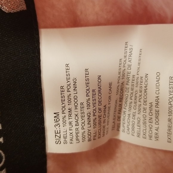 💕ROTHSCHILD Faux Fur Trimmed Quilted Heart Pram Blush Iridescent 3/6 Months NWT - Picture 11 of 11